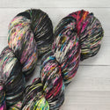 bright, graffiti-ish Multicolored wool skein  from the Mixtape collection of hand dyed yarn for knitting and crochet