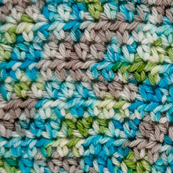 crochet swatch wool hand dyed yarn beach themed sand tan, ocean blue, palm tree green mixtape music collection summertime kenny chesney song themed color