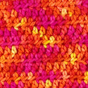 hand dyed wool yarn magenta orange yellow neon decloaking star trek themed colors for knitting and crochet swatch