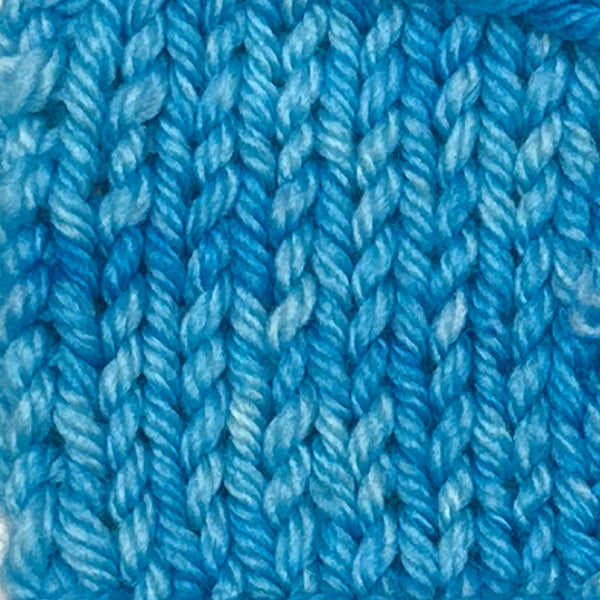 Pool colored blue hand dyed yarn for knitting and crochet in different yarn types and skein sizes