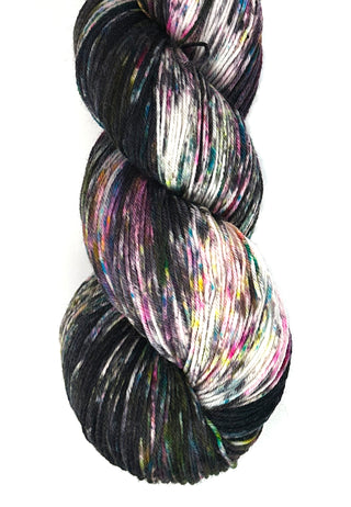 bright, graffiti-ish Multicolored wool skein  from the Mixtape collection of hand dyed yarn for knitting and crochet