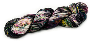 bright, graffiti-ish Multicolored wool skein  from the Mixtape collection of hand dyed yarn for knitting and crochet
