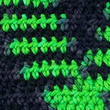 hand dyed wool yarn black and neon decloaking star trek themed crochet swatch