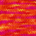 hand dyed wool yarn magenta orange yellow neon decloaking star trek themed colors for knitting and crochet swatch