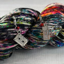 cassette tape  and boom box radio charm stitch marker, clip or ring for knitting and crochet projects with hand-dyed yarn
