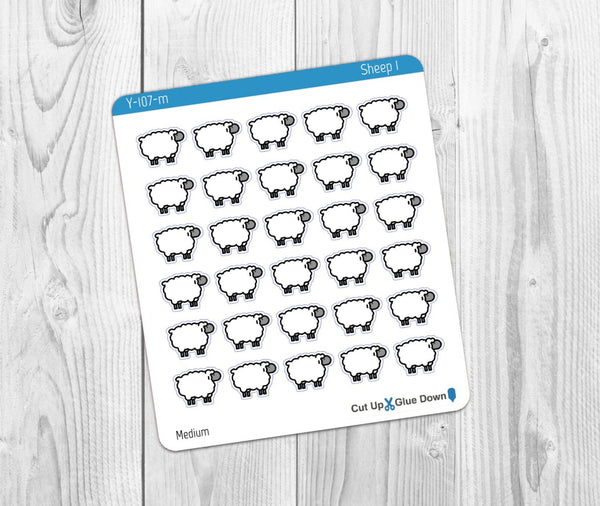 Sheep Stickers - Multiple Size Choices - The Woolly Dragon